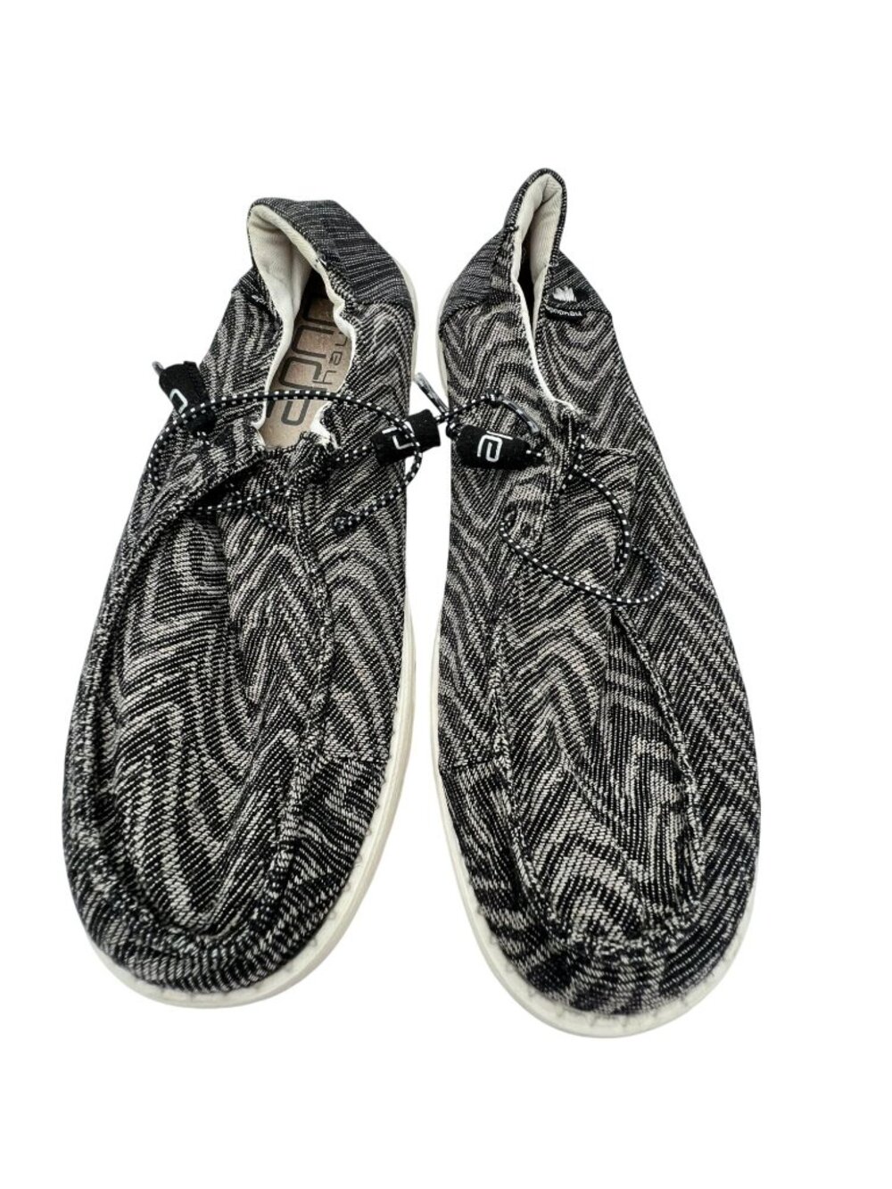 Hey Dude Wendy Woven Zebra Loafers Womens 10 Black Casual Slip On Shoes 12141